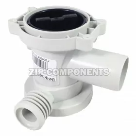 Корпус фильтра помпы Улитка с заглушкой ARISTON, INDESIT - 092264 -145315 -119307 Белая
