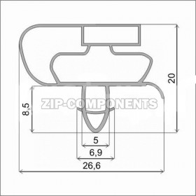 Уплотнитель 650x710 мм для холодильника профиль Атлант(паз)